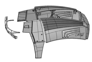 Technical drawing of the cladding