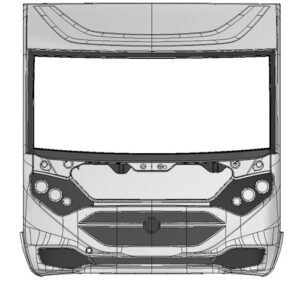 Technical drawing front cladding motorhome