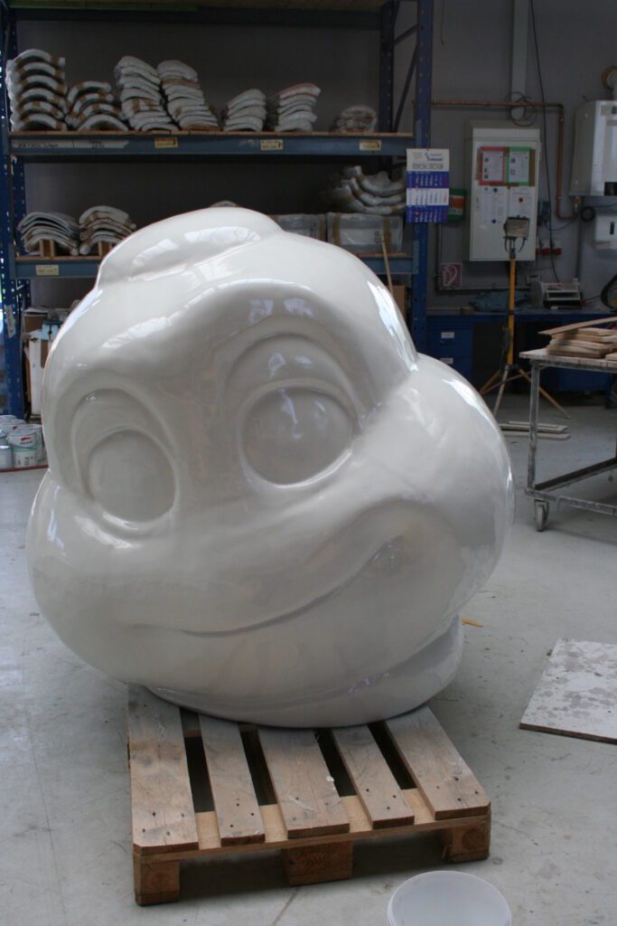 The head of the promotional object "Michelin Man" made of plastic