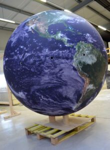 Giant GRP globe from the satellite view.