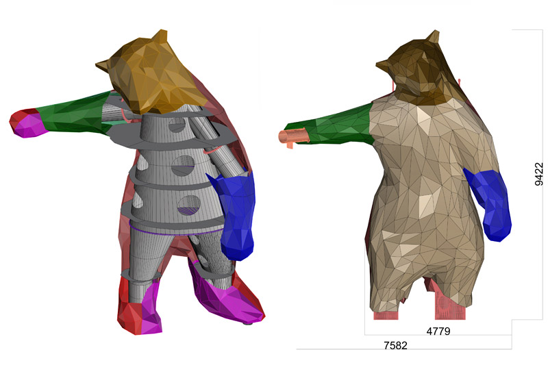3D Zeichnung des XXL-Bären