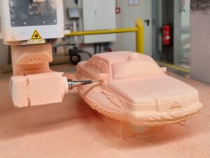 A car model milled from block material